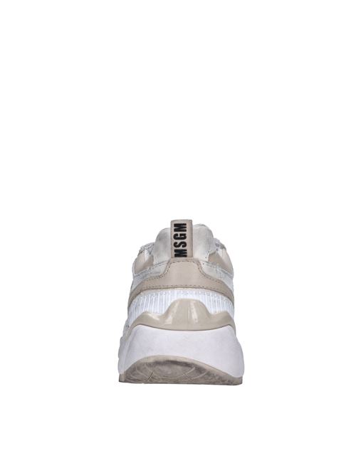 Leather and fabric sneakers MSGM | 3641MDS301 589 01BIANCO-GRIGIO-BEIGE